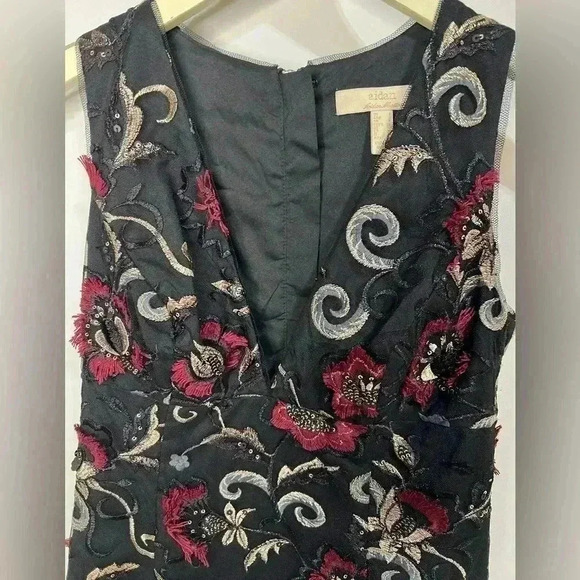 Aidan By Aidan Mattox Cocktail Embroidered Dress Size 2 - Picture 3 of 5